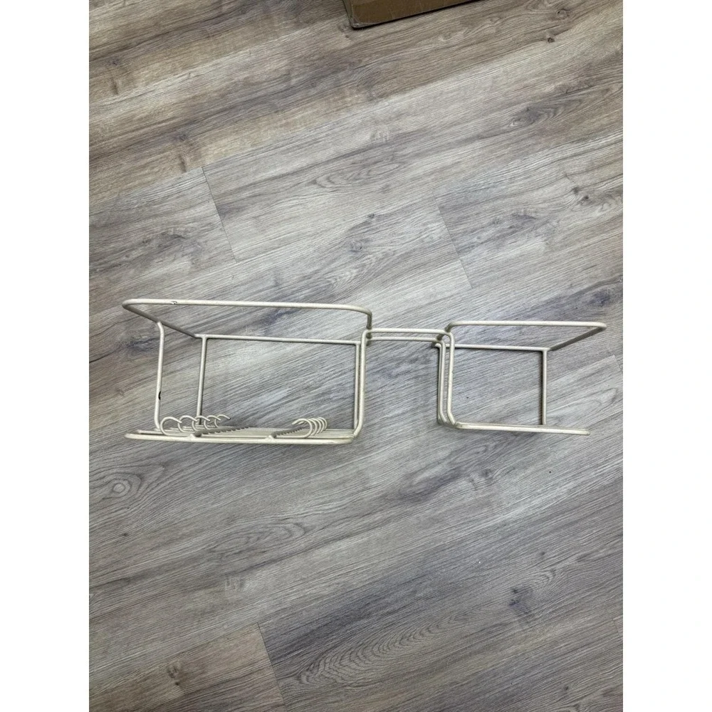 Vtg RUBBERMAID Coated Wire Dish Organizer Cup/Mug Rack Plate/Bowl Holder Ivory